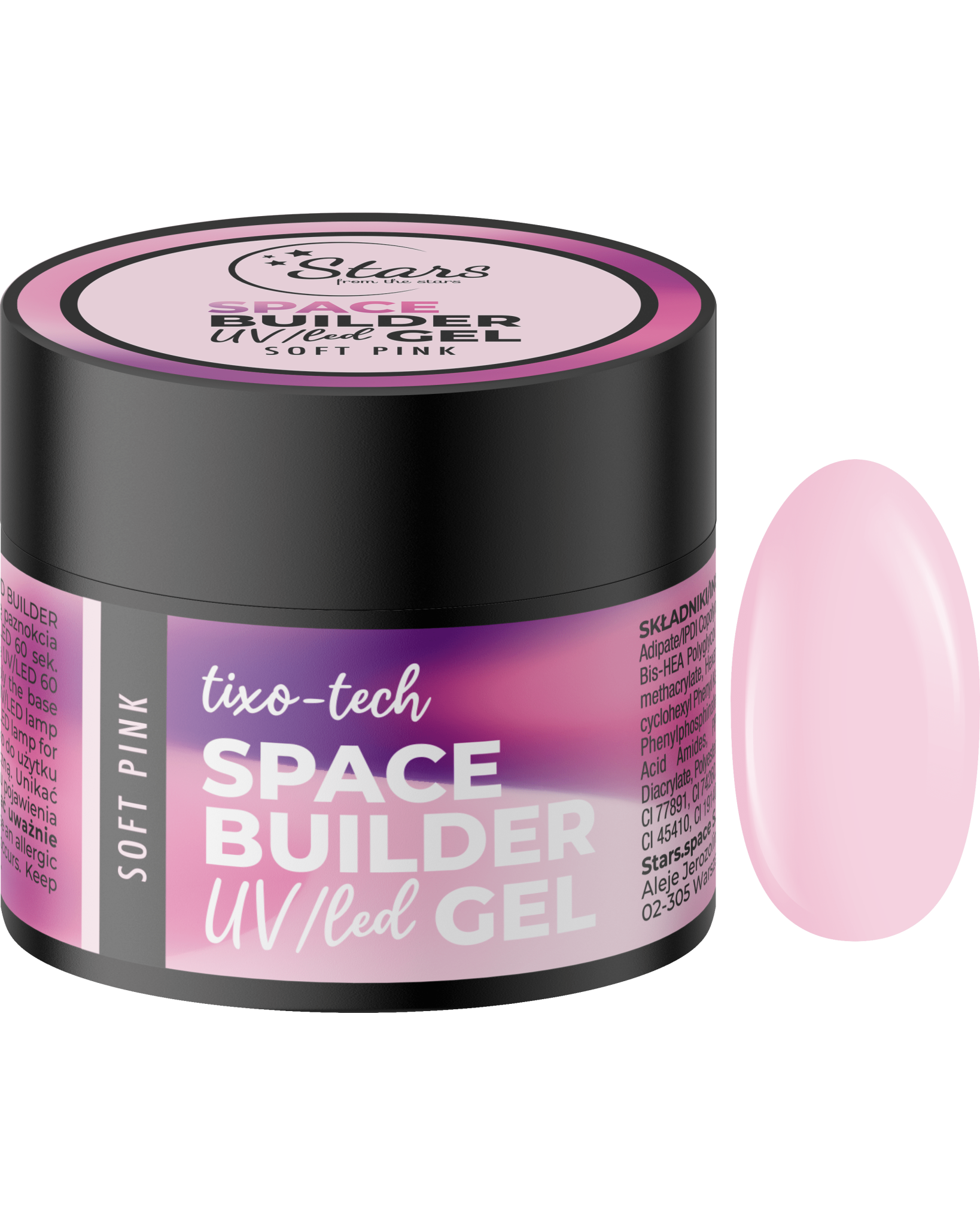 Stars from the Stars Żel budujący UV/LED do paznokci Space Builder Gel Soft Pink 12g