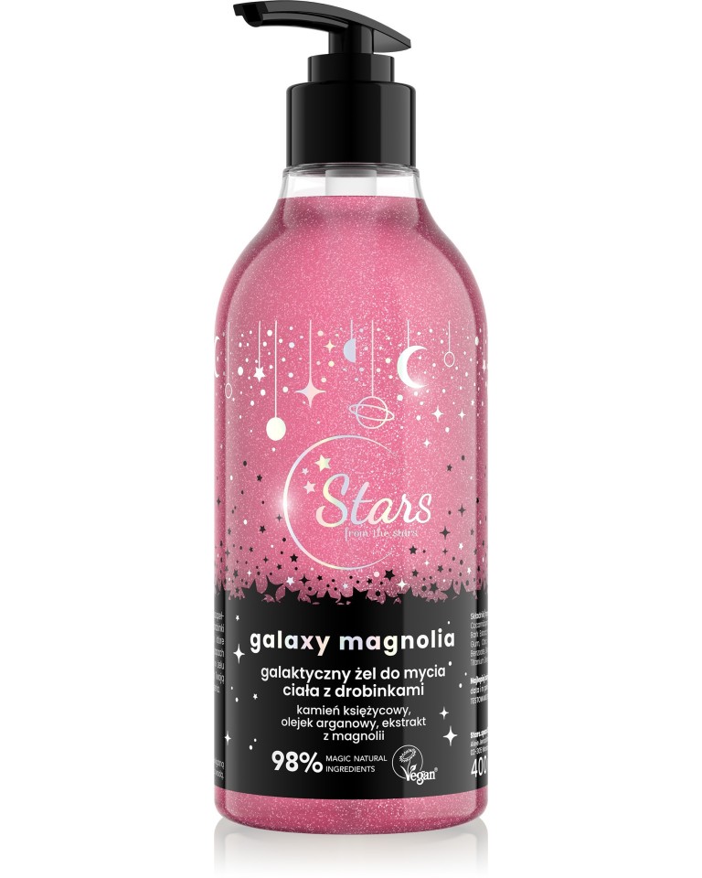 Stars from the Stars Galaktyczny żel do mycia ciała z drobinkami Galaxy Magnolia 400ml